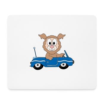 AUTO - LAMA - ALPAKA - TIER - AUTOFAHRER - FUN - Mousepad (Querformat) - Weiß - Vorne