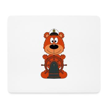 BOOT - SCHIFF - KAPITÄN - BEAR - TEDDYBÄR - TEDDY - Mousepad (Querformat) - Weiß - Vorne