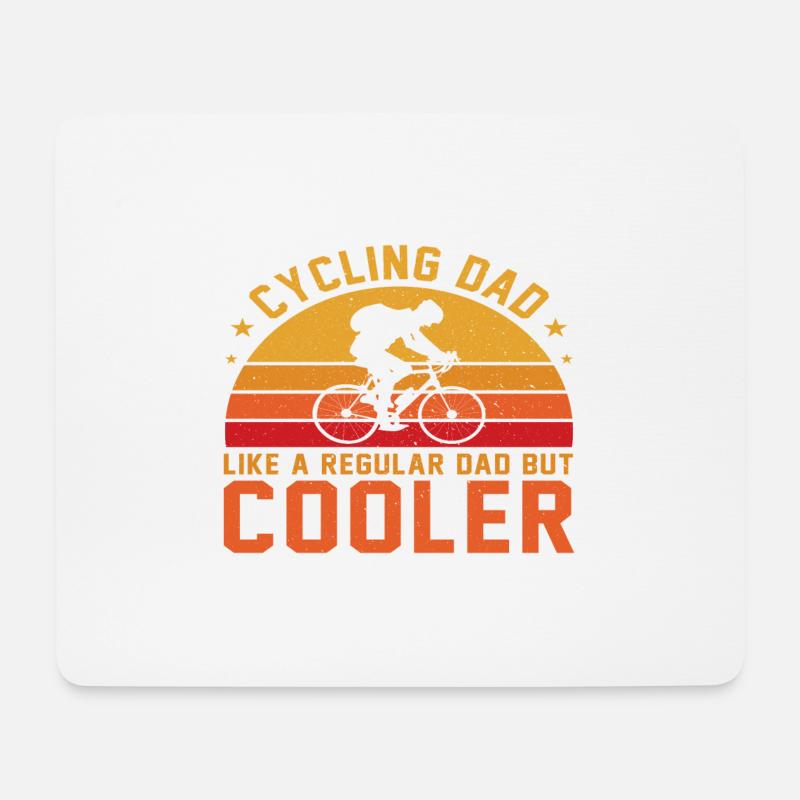 Cycling Dad like a regular Dad but cooler - Mousepad (Querformat) - Weiß