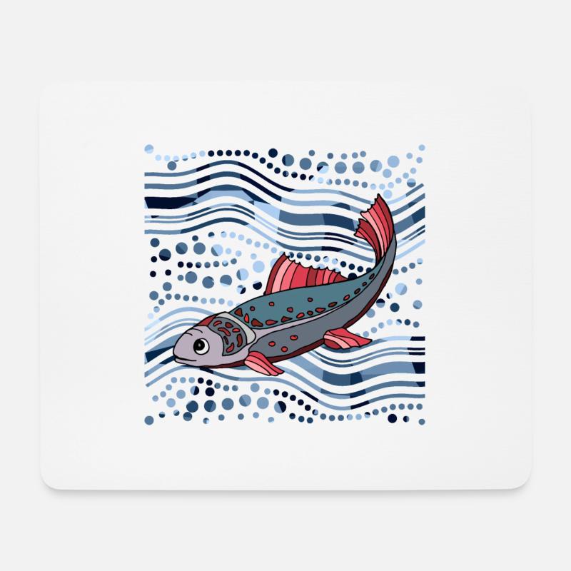 Fisch - Mousepad (Querformat) - Weiß