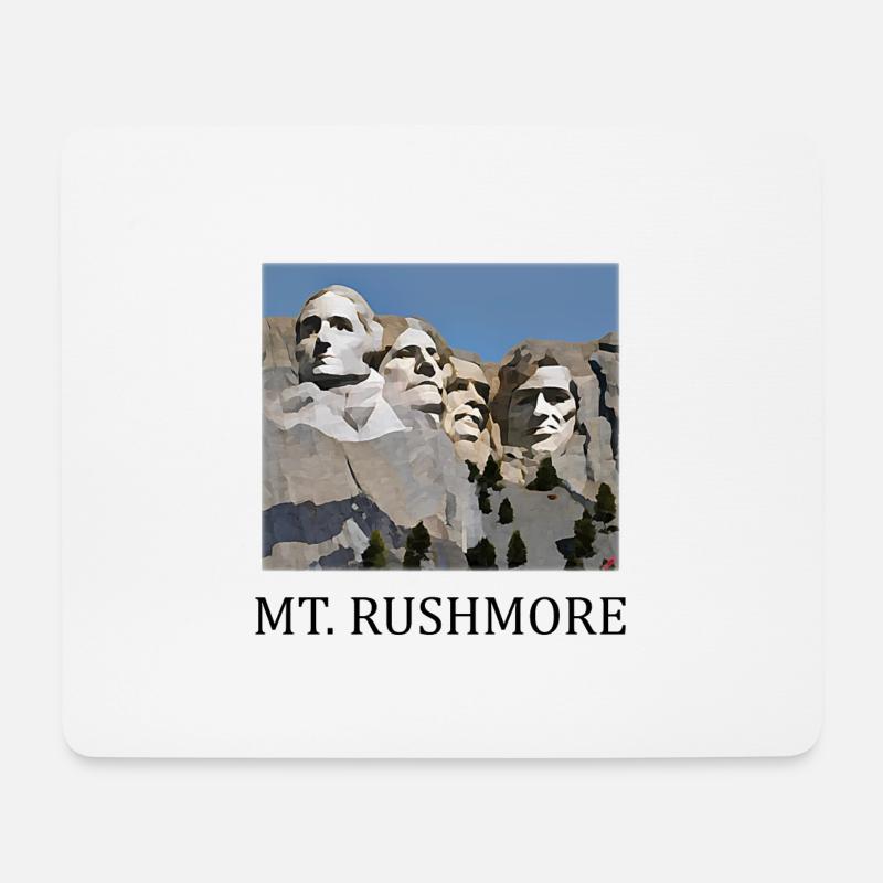 Mount Rushmore - Mousepad (Querformat) - Weiß