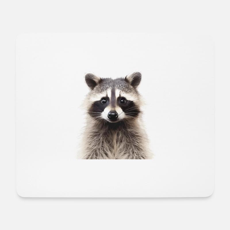 Waschbär Racoon - Mousepad (Querformat) - Weiß