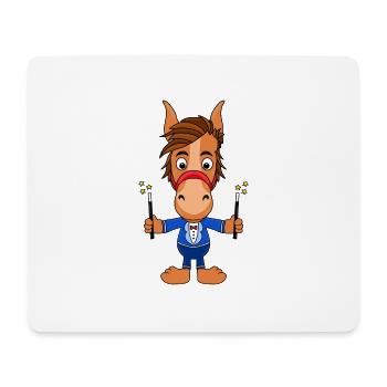 PFERD - ZAUBERER - PONY - REITEN - TIER - MAGIE - Mousepad (Querformat) - Weiß - Vorne
