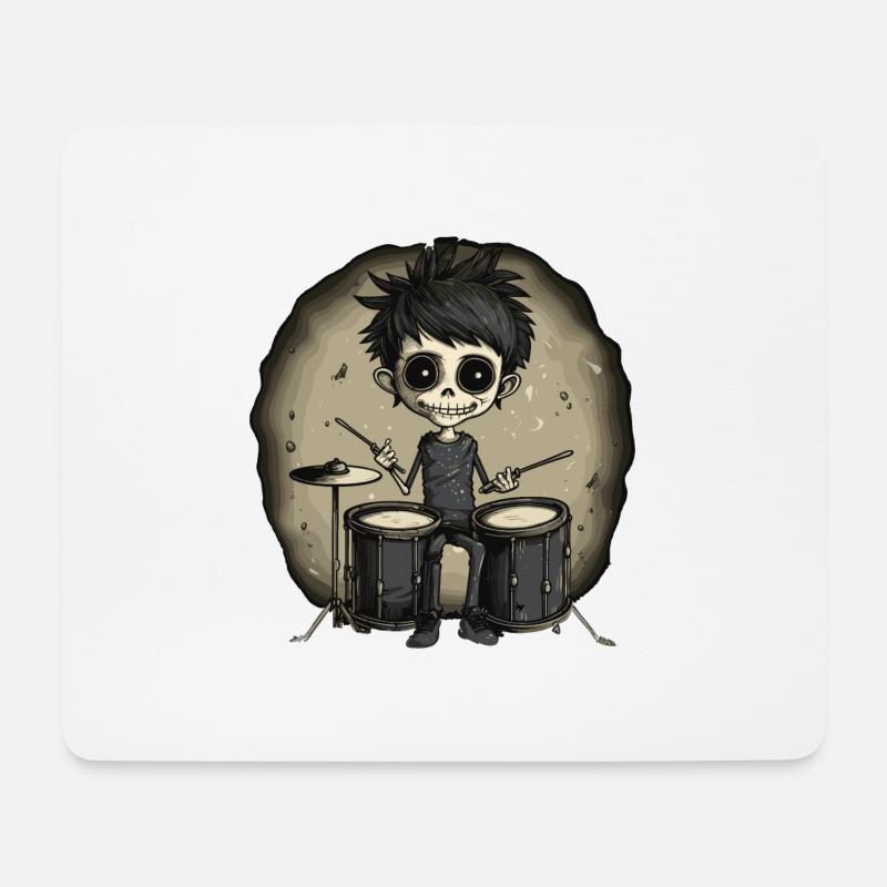 Cute Drummer - Mousepad (Querformat) - Weiß