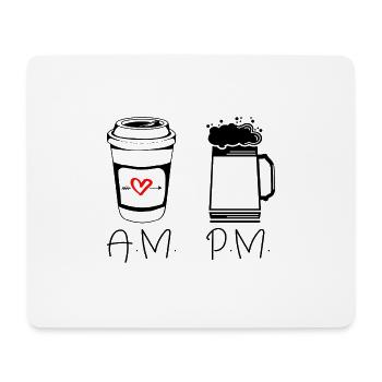 A.M. Coffee and P.M. Beer - Mouse Pad (horizontal) - white - Front