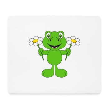 BLUMEN - DINO - DINOSAURIER - KINDER - BABYS - Mousepad (Querformat) - Weiß - Vorne