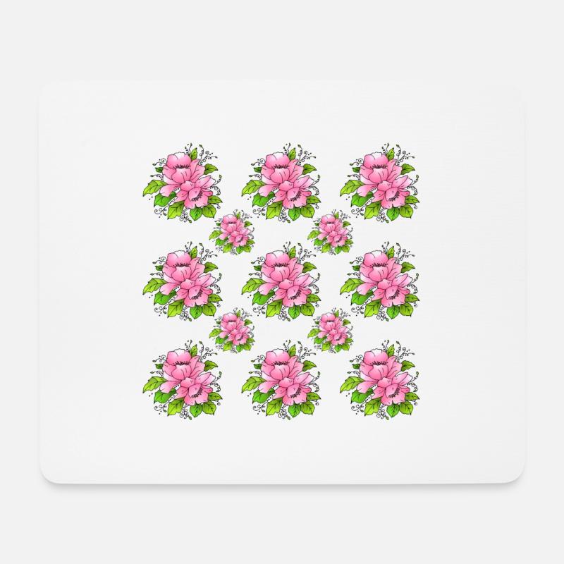 Blumen - Mousepad (Querformat) - Weiß