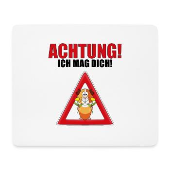 MEERSCHWEINCHEN - BLUMEN - LIEBE - ICH MAG DICH! - Mousepad (Querformat) - Weiß - Vorne