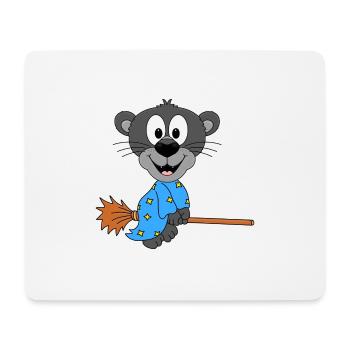 HEXENBESEN - FLIEGEN - HEXE - PANTER - TIER - Mousepad (Querformat) - Weiß - Vorne
