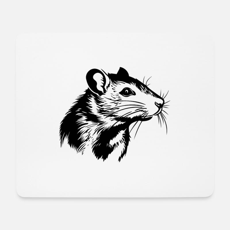Ratte Maus Nagetier Ratten - Mousepad (Querformat) - Weiß
