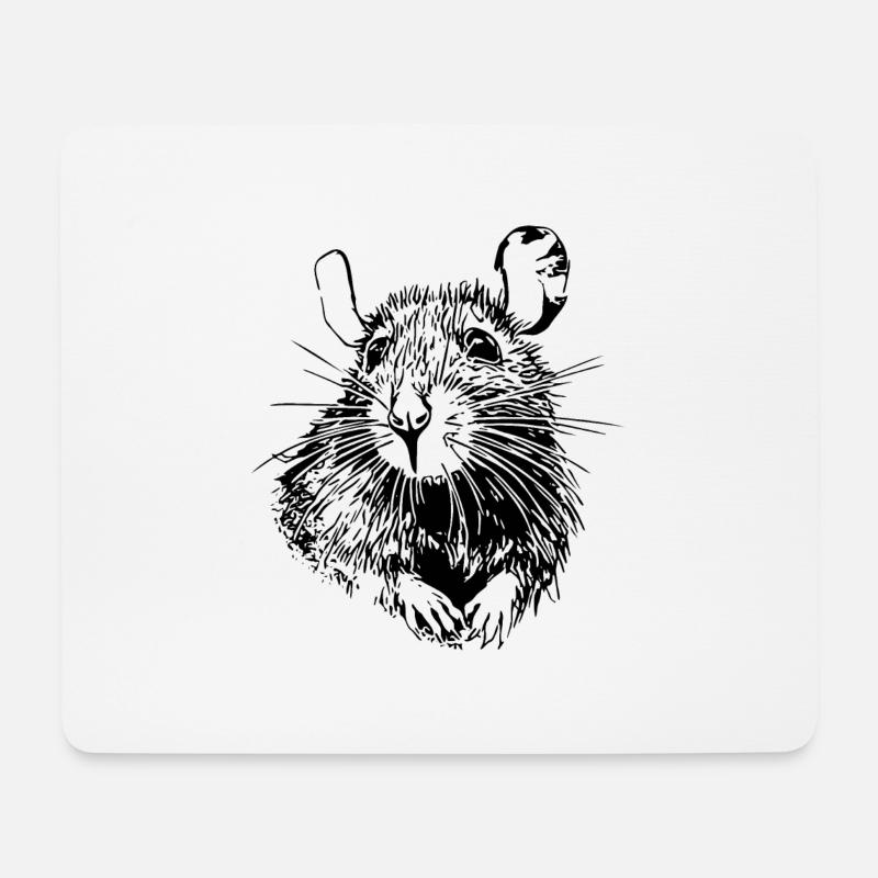 Ratte Maus Nagetier Ratten - Mousepad (Querformat) - Weiß