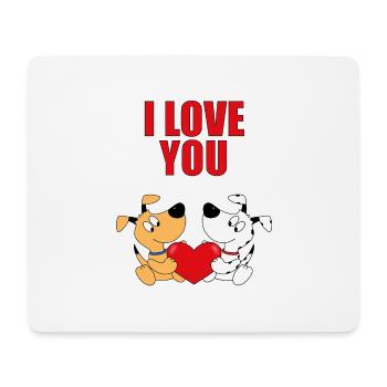I LOVE YOU - HUNDE - HUND - LIEBE - HERZ - TIERE - Mousepad (Querformat) - Weiß - Vorne