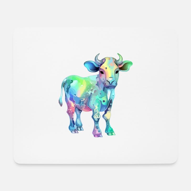 Rika, die bunte Kuh - Mousepad (Querformat) - Weiß