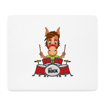 MUSIKER - SCHLAGZEUG - PFERD - PONY - TROMMLER - Mousepad (Querformat) - Weiß - Vorne