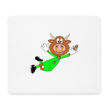 FLIEGENFÄNGER - TORWART - FUßBALL - RIND - KUH - Mousepad (Querformat) - Weiß - Vorne