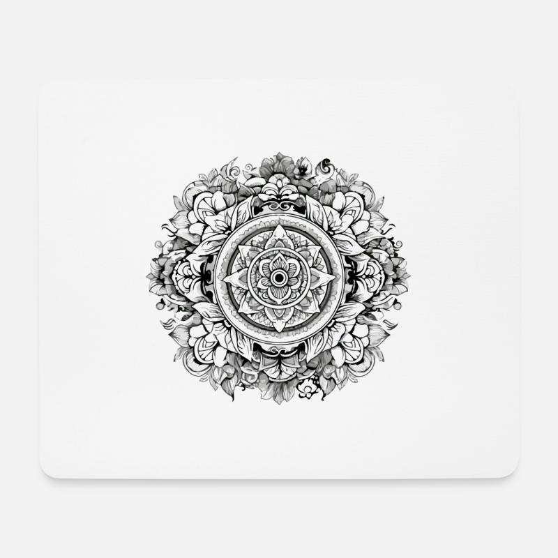 Mandala Zen n°1 - Mousepad (Querformat) - Weiß
