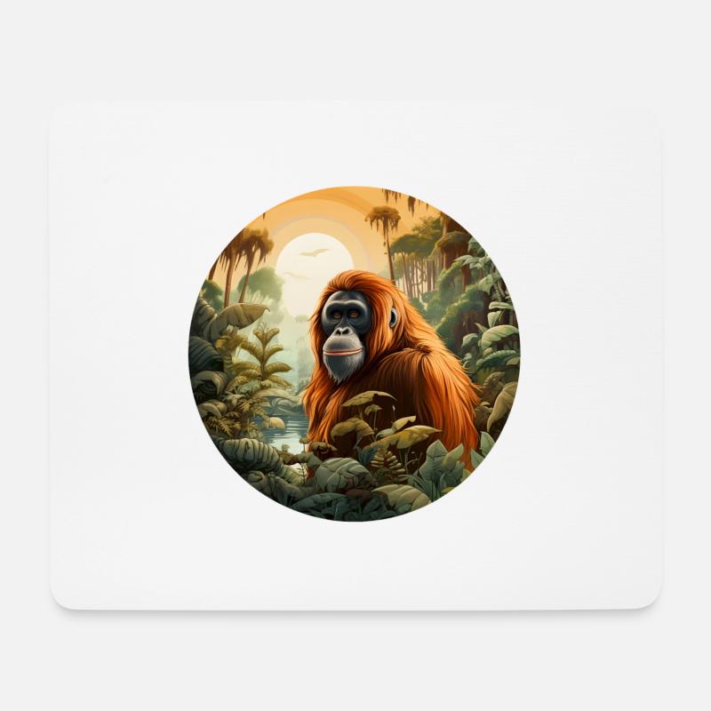 Orang Utan - Mousepad (Querformat) - Weiß