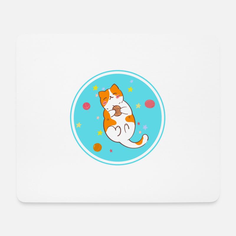 Nettes spielendes Kätzchen - Mousepad (Querformat) - Weiß