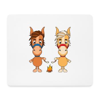 PFERDE - PONY - LAGERFEUER - MARSHMALLOWS - TIERE - Mousepad (Querformat) - Weiß - Vorne