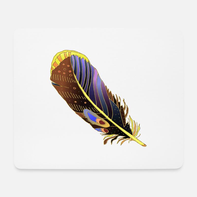 Feder - Mousepad (Querformat) - Weiß