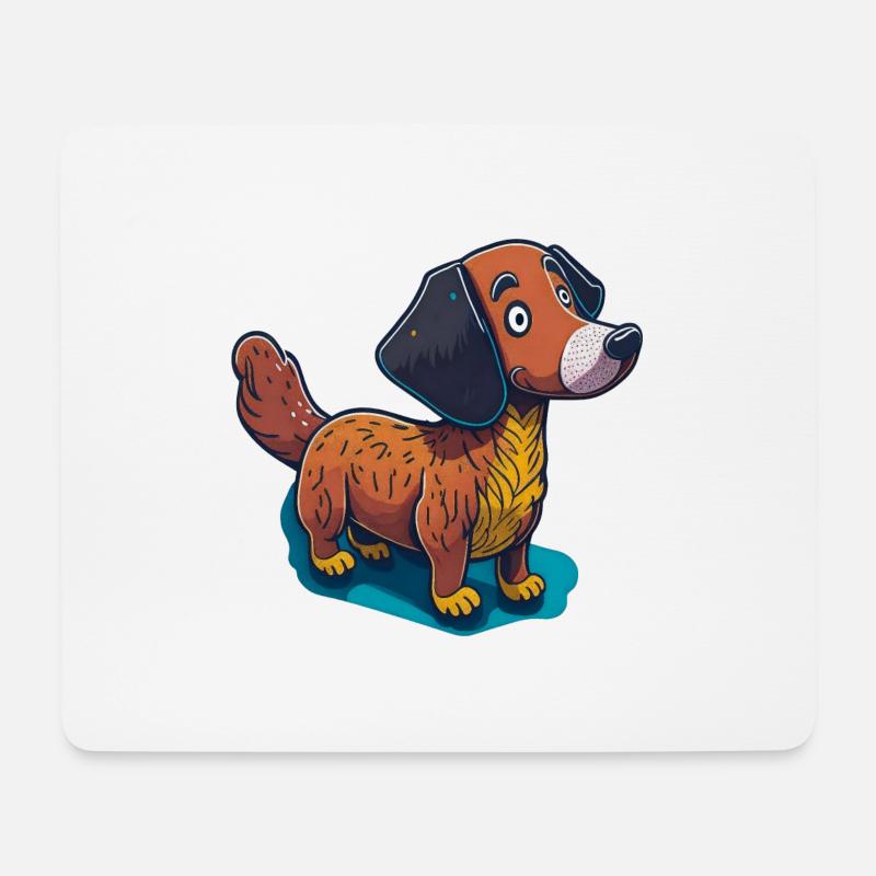 Süßer Dackel - Mousepad (Querformat) - Weiß
