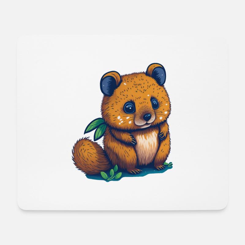 Niedliches Quokka - Mousepad (Querformat) - Weiß