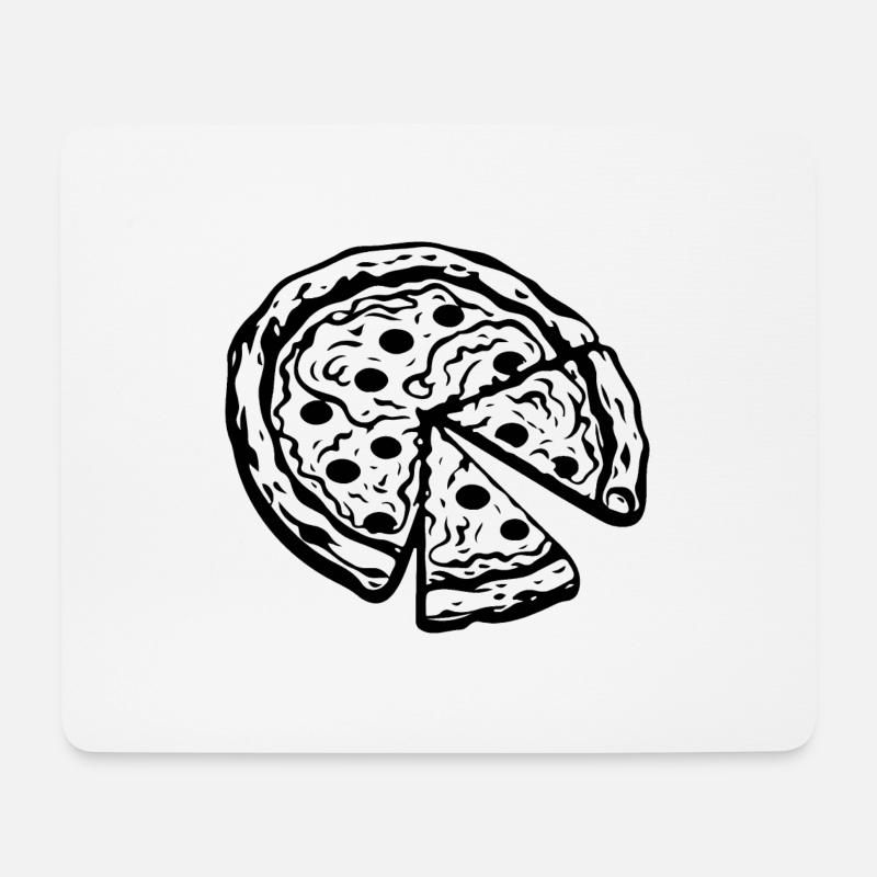 Pizza Fast Food Pizzeria - Mousepad (Querformat) - Weiß