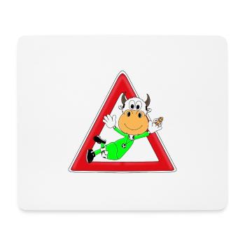 FUßBALL - TORWART - KUH - FLIEGENFÄNGER - SPORT - Mousepad (Querformat) - Weiß - Vorne