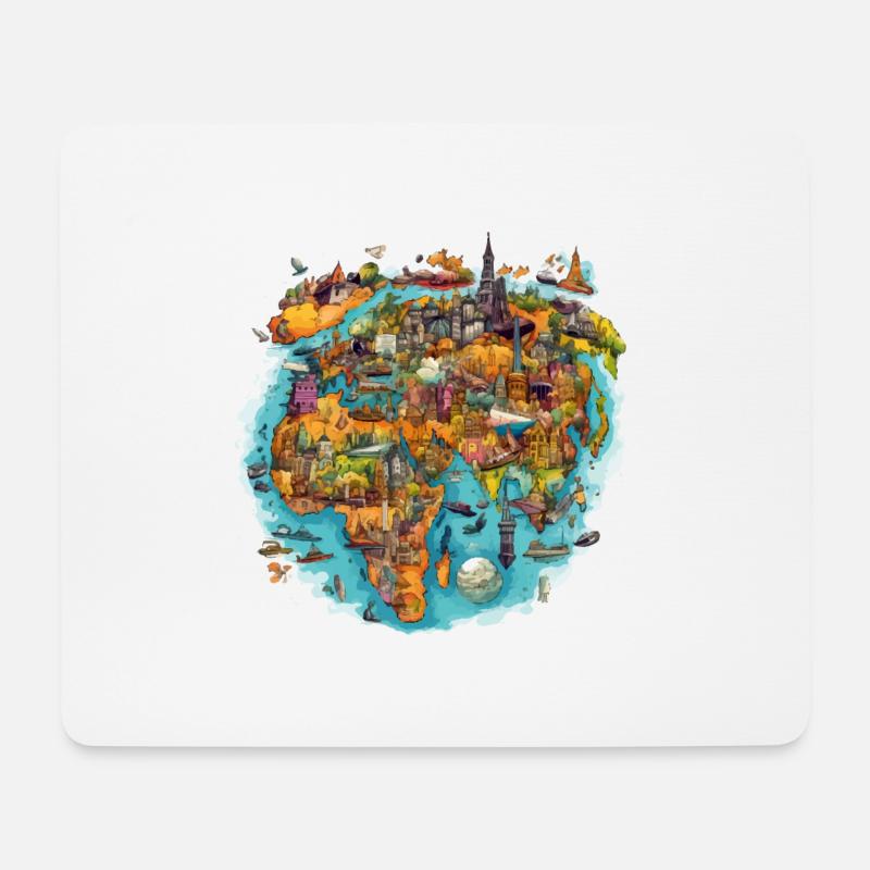 Die Monumente der Welt - Mousepad (Querformat) - Weiß