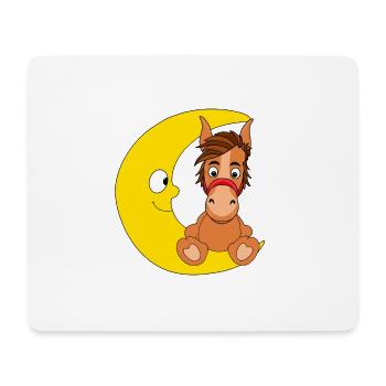 MOND - PFERD - PONY - TIER - KINDER - BABYS - Mousepad (Querformat) - Weiß - Vorne