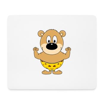 FIT - FITNESS - STARK - SPORT - TEDDY - BÄR - Mousepad (Querformat) - Weiß - Vorne