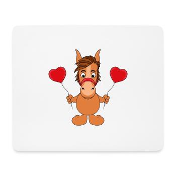 LUFTBALLONS - HERZCHEN - LIEBE - PFERD - PONY - Mousepad (Querformat) - Weiß - Vorne