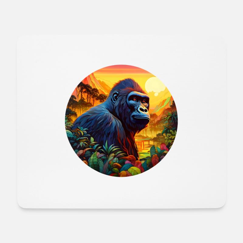 Gorilla - Mousepad (Querformat) - Weiß