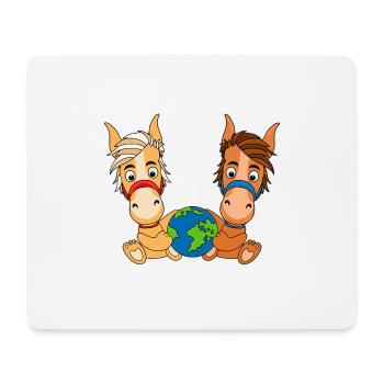 ERDE - WELT - PLANET - PFERDE - PONYS - REITEN - Mousepad (Querformat) - Weiß - Vorne