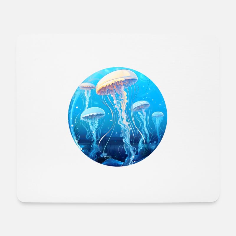 Jellyfish Swarm - Mouse Pad (horizontal) - white