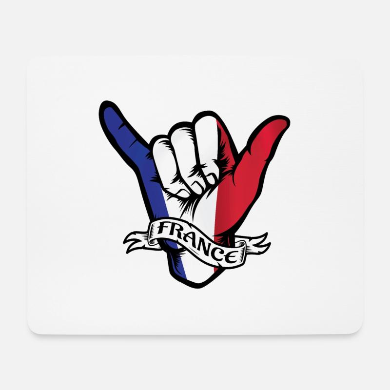 France Shaka - Mousepad (Querformat) - Weiß