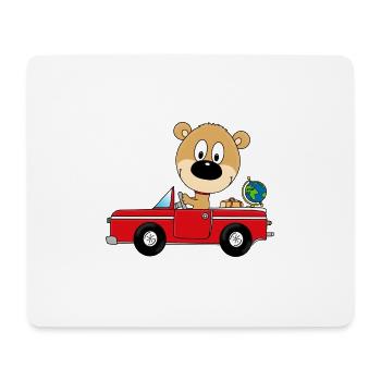 TEDDYBÄR - AUTO - REISE - URLAUB - FERIEN - Mousepad (Querformat) - Weiß - Vorne