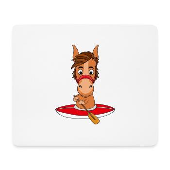 PFERD - KAJAK - KANU - WASSERSPORT - PONY - TIER - Mousepad (Querformat) - Weiß - Vorne