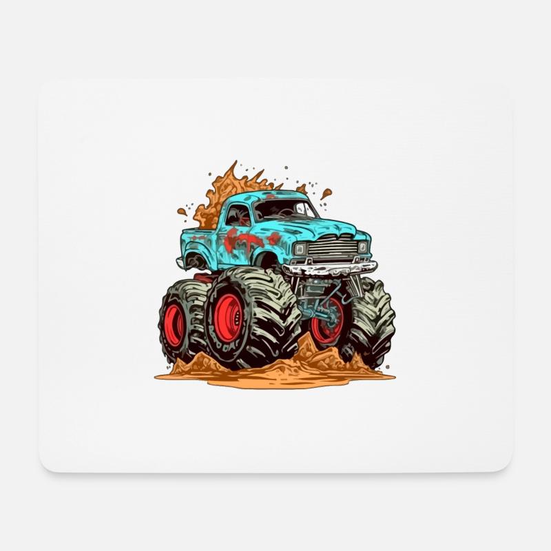 Monstertruck MegaMover - Mousepad (Querformat) - Weiß