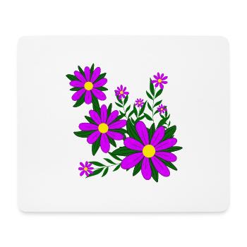 Blütenmuster Blumenranke Margerite Blüte floral - Mousepad (Querformat) - Weiß - Vorne