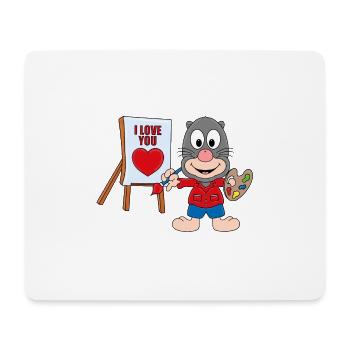 MAULWURF - MALER - MALEN - I LOVE YOU - Mousepad (Querformat) - Weiß - Vorne