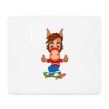 SKATEBOARD - PFERD - PONY - SPORT - TIER - Mousepad (Querformat) - Weiß - Vorne