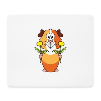 BLUMEN - MEERSCHWEINCHEN - TIER - LIEBE - Mousepad (Querformat) - Weiß - Vorne