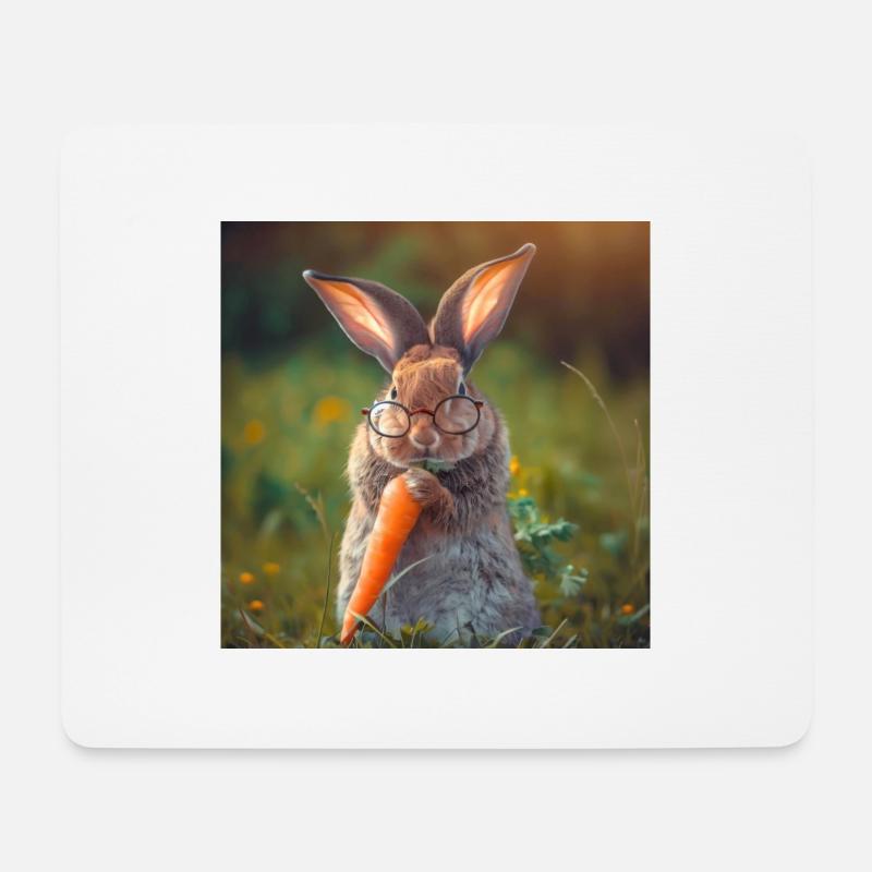 Kaninchen - Mousepad (Querformat) - Weiß