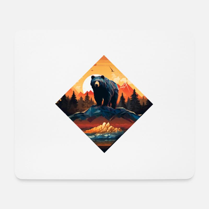 Bear at sunrise - Mouse Pad (horizontal) - white