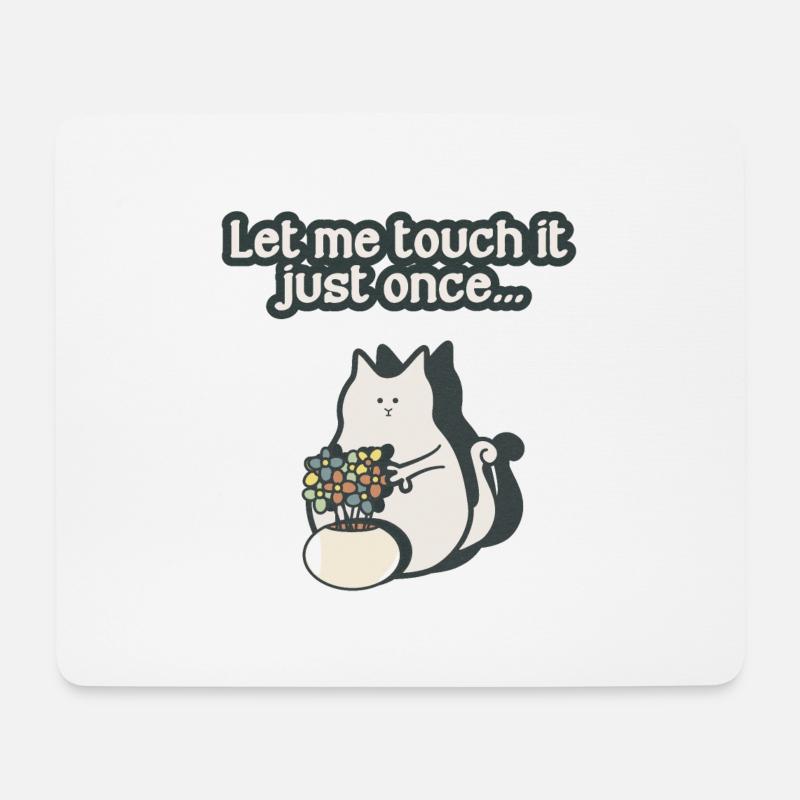 Curious, crazy cat - Mouse Pad (horizontal) - white