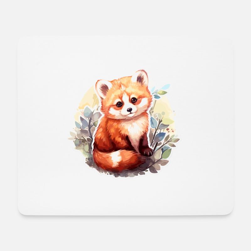 Roter Panda - Mousepad (Querformat) - Weiß