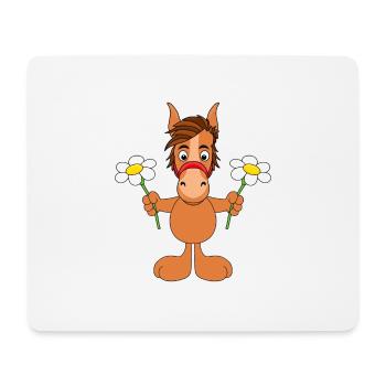 BLUMEN - PFERD - PONY - Mousepad (Querformat) - Weiß - Vorne