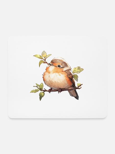 Singvogel - Mousepad (Querformat) - Weiß
