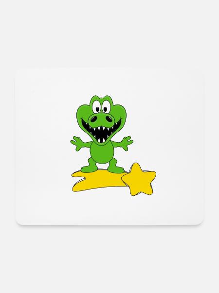 KROKODIL - STERNSCHNUPPE - Mousepad (Querformat) - Weiß